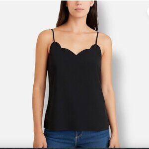 J.Crew Factory Black Scalloped Camisole Tank Top